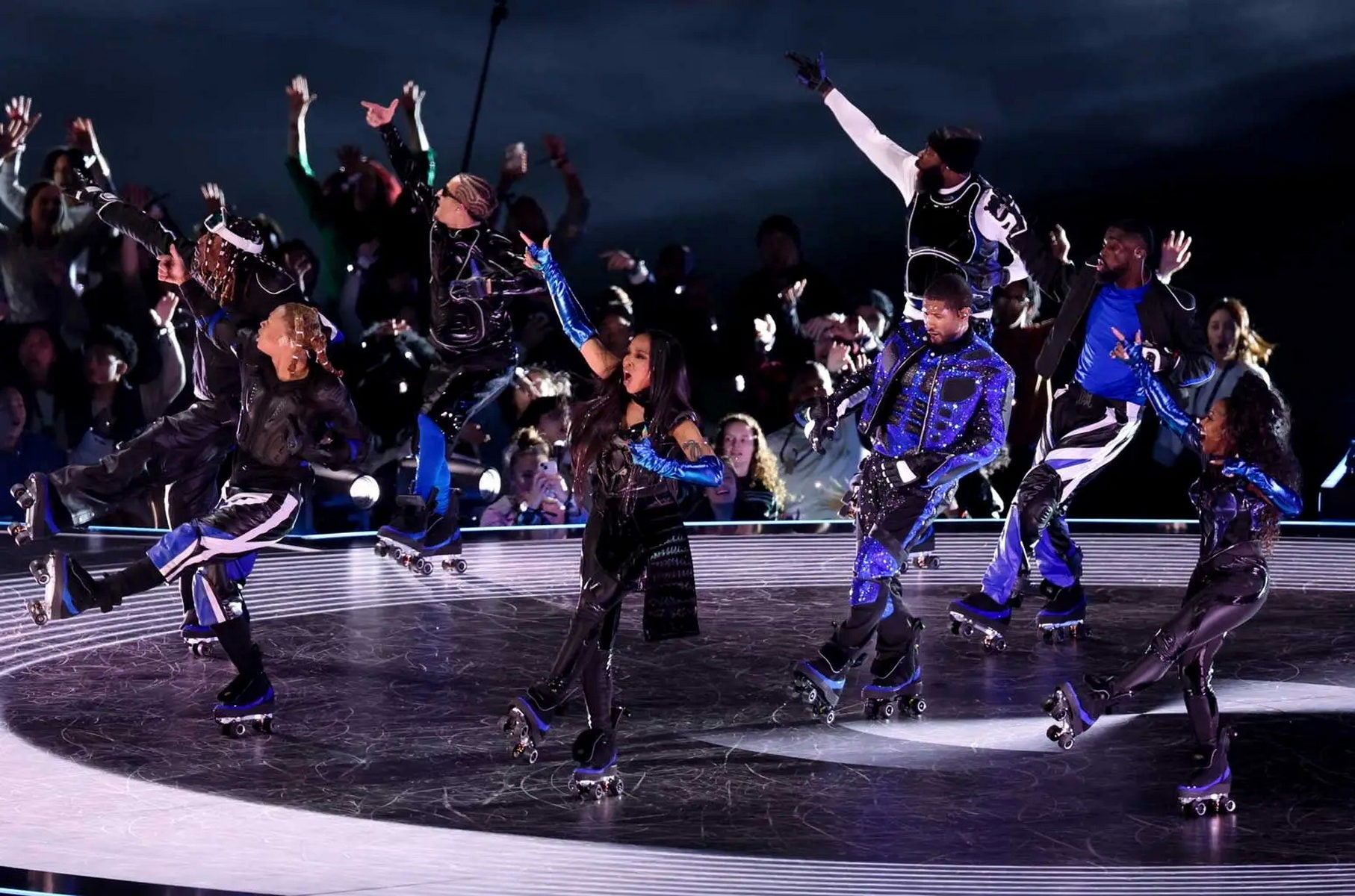 Usher and Gaspar Gloves at Super Bowl 2024